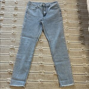 Rewash Women's Light Blue Skinny Jeans with Embellishments